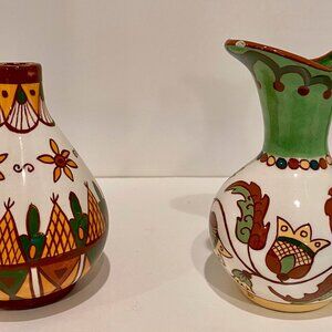 Ukrainian cermaic small pitcher and vase